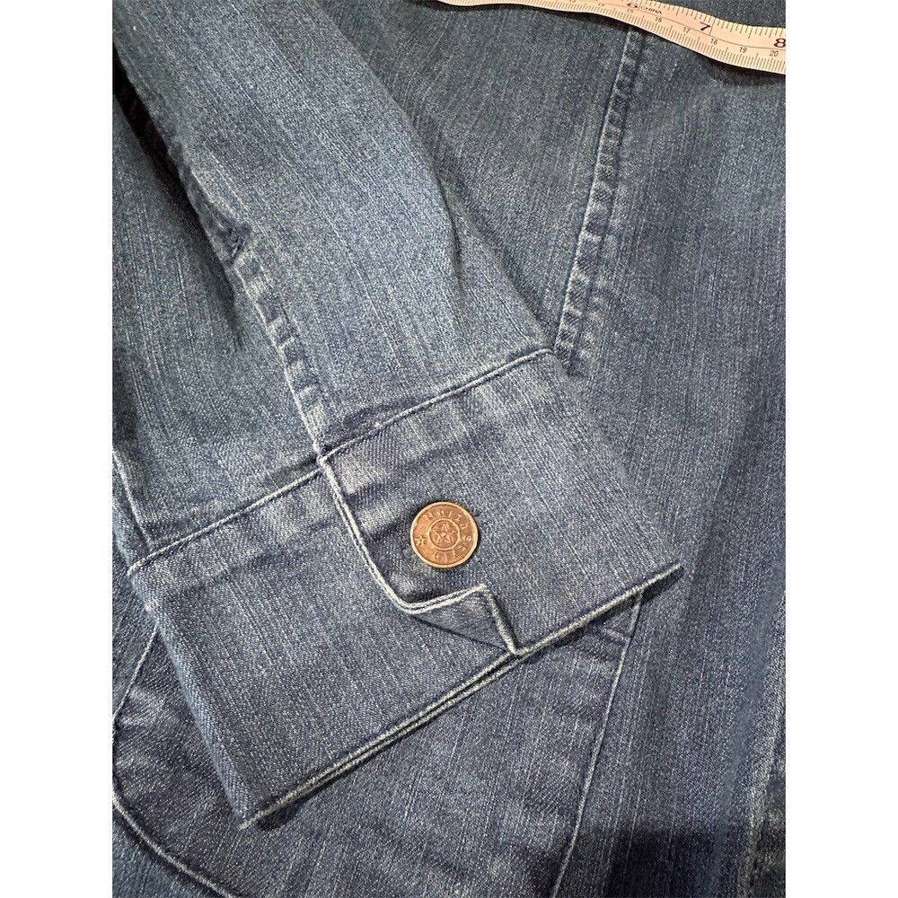 NorthStyle Denim Jacket Womens Size L Blue Lightweight Button Front - Picture 12 of 14